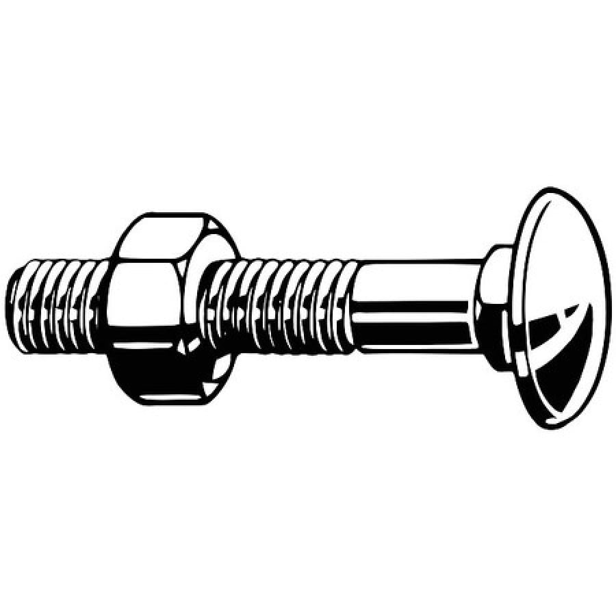 Fabory Carriage Bolt,Class 4.6,M10-1.50,PK50  M08250.100.0035