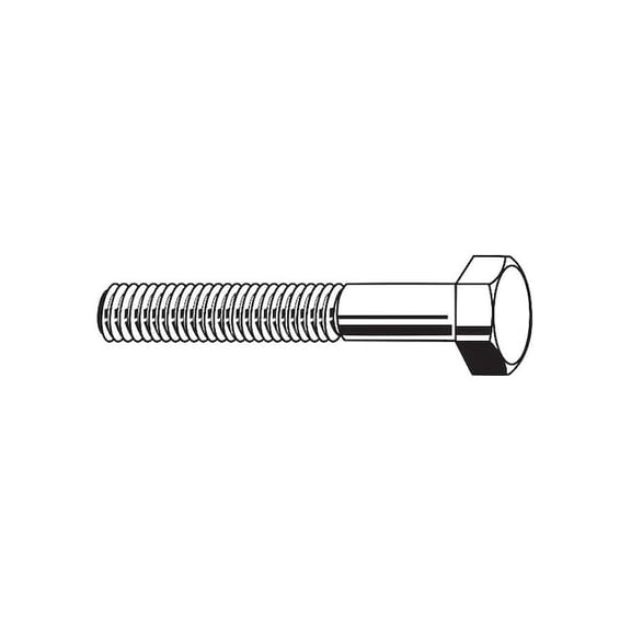 Grade 5, 1/2"-13 Hex Head Cap Screw, Black Oxide Steel, 3-1/4 in L, 10 PK