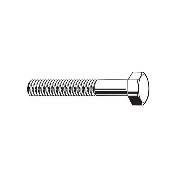 Grade 8, 1/4"-20 Hex Head Cap Screw, Zinc Yellow Steel, 3-3/4 in L, 50 PK