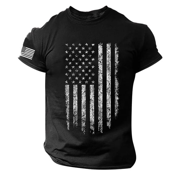 Fabrcox 1776-2026 Mens 250 Anniversary USA Shirt Flag Print Short Sleeve 4th of July T Shirts for Men Freedom Patriotic T Shirts for Men Black 4XL