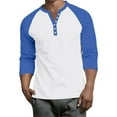 thumbnail image 1 of Fabrcox 3/4 Sleeve Shirts for Men Big and Tall Henley T Shirts for Men Athletic Sports Workout Button Up Breathable Men Tops, 1 of 8