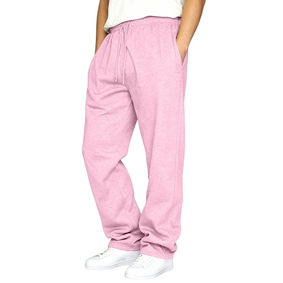 Fabrcox Baggy Sweatpants Mens Elastic Waist Drawstring Straight Leg Sweatpants Men Running Workout Casual Fall Winter Men Lounge Pants with Pockets XXXL