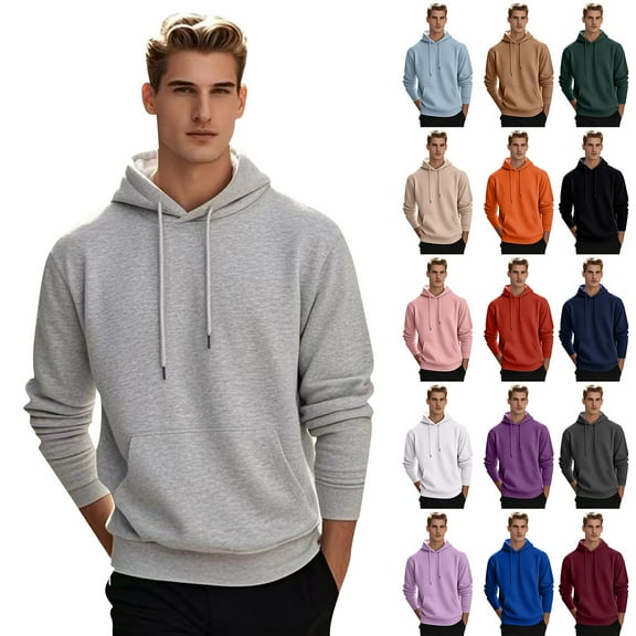 Fabrcox Big and Tall M-3xl Pullover Hoodies for Men Long Sleeve Fleece Lined Winter Hooded with Pockets Casual Light Weight Basic Loose Fit Hooded Wine XXL