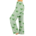 thumbnail image 1 of Fabrcox Bow Printed Home Pajamas Bottoms for Women Elastic Waist Wide Leg Lounge Bottoms Ladies Pajamas Bottoms Winter Cute Print Lounge Pants Light Green XL, 1 of 4