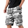 thumbnail image 1 of Fabrcox Camo Cargo Shorts Men Elastic Waist Bermuda Shorts for Men Lightweight Summer Outdoor Running Men Basketball Shorts with Pockets White XXL, 1 of 4