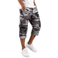 thumbnail image 1 of Fabrcox Camo Mens Cargo Pants Elastic Waist Mens Capris Pants Breathable Outdoor Activities Hiking Work Pants with 4 Pockets Gray XXL, 1 of 3