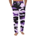 thumbnail image 1 of Fabrcox Camo Pajama Pants for Men Wide Leg Drawstring Pj Bottoms with Pockets Lightweight Elastic Waist Basic Lounge Pants Purple 2XL, 1 of 5