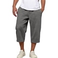 thumbnail image 1 of Fabrcox Capri Pants for Men Elastic Waist Wide Leg Sweatpants Men Baggy Lightweight Summer Camping Going Out Trousers for Men with Pockets Gray L, 1 of 6
