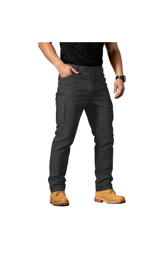 Cargo Pants Men Waterproof Men's Hiking Pants Outdoor Running Athletic Big and Tall Lightweight Straight Leg Man Work Pants with Pockets Black XXL