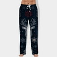 thumbnail image 1 of Fabrcox Christmas Loose Fit Pajama Pants for Men Wide Leg Baggy Elastic Waist Pj Pants with Pockets Casual Santa Claus Printed Drawstring Pajama Bottoms Navy XXL, 1 of 4