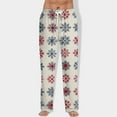 thumbnail image 1 of Fabrcox Christmas Pajama Pants for Men Wide Leg Baggy Elastic Waist Pj Pants with Pockets Casual Snowflake Printed Drawstring Pajama Bottoms Khaki L, 1 of 4