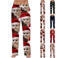 thumbnail image 1 of Fabrcox Christmas S-2xl Men's Slim Fit Pajama Pants Straight Leg Elastic Waist Pj Pants with Pockets Casual Christmas Tree Drawstring Sleep Lounge Pants Wine S, 1 of 4
