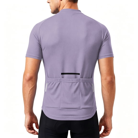 Fabrcox Cycle Jersey Men with 3+1 Rear Zipper Pockets Short Sleeve Workout Shirts for Men Upf 50+ Half Zip Breathable Outdoor Quick Dry Mens Biking Shirts