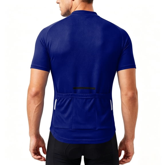 Fabrcox Cycling Jersey for Men with 3+1 Rear Zipper Pockets Short Sleeve Workout Shirts Men Upf 50+ Half Zip Breathable Outdoor Quick Dry Biking Shirts for Men