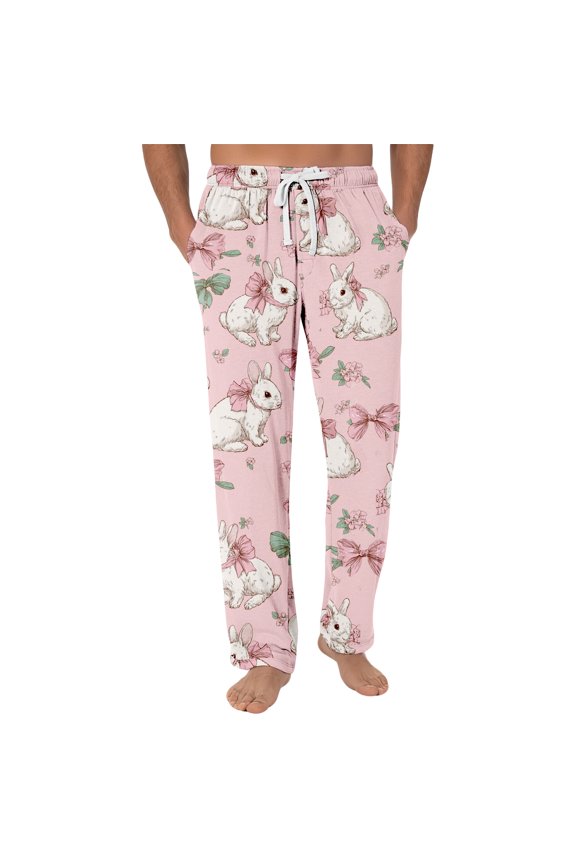 Easter Mens' Pajama Pants Egg Cute Graphic Straight Leg Mens Sleeping Pants Comfy Drawstring Men Trousers Pants with Pockets