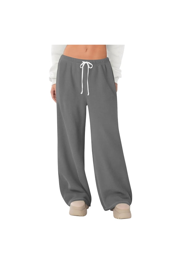 Flannel S-3xl Oversized Black Pj Pants for Women Trendy Basic Sleepwear Pants Soft Comfy Sleep Bottoms Full Length Loungewear Trouser Dark Gray XL