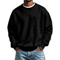 thumbnail image 1 of Fabrcox Fleece Lined Mens Sweatshirt Crew Neck Long Sleeve Shirt Men Streetwear Outdoor Athletic Workout Fall Winter Warm Mens Pullover with Chest Pocket Black L, 1 of 6