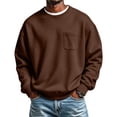 thumbnail image 1 of Fabrcox Fleece Mens Sweatshirt Crew Neck Long Sleeve Shirts Men Streetwear Outdoor Athletic Workout Fall Winter Warm Pullover Men with Chest Pocket Coffee L, 1 of 6