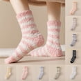 thumbnail image 1 of Fabrcox Fluffy Fuzzy Slipper Socks for Women, Striped Pattern, Non Slip Grippy Warm Winter House Socks, Soft Plush Indoor Sleeping Socks (Dark Gray), 1 of 4