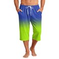 thumbnail image 1 of Fabrcox Gradient Mens Capri Pants Baggy Color Block Drawstring Mens Beach Pants Summer Running Outdoor Mens Lounge Pants with Pocket, 1 of 9