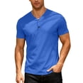thumbnail image 1 of Fabrcox Henley Shirts for Men Button Up V Neck Shirts for Men Short Sleeve Spring Workout Gym Mens Big and Tall T Shirts, 1 of 4