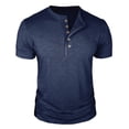 thumbnail image 1 of Fabrcox Henley T Shirts for Men Short Sleeve Fitted Men Top Big and Tall Basic Lightweight Spring Summer Outdoor Running T-Shirt for Men, 1 of 7