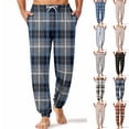 thumbnail image 1 of Fabrcox Joggers Plaid Pj Pants for Men Loose Fit Elastic Waist Drawstring Mens Loose Fit Pj Pants with Pockets Casual Comfy Spring Sleepwear Dark Green M, 1 of 5