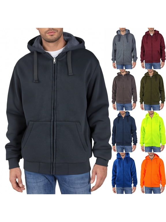 Long Sleeve Big and Tall Sports Hoodies for Men Fleece Lined Thick Warm Oversized Hoodies Casual Drawstring Heavyweight Outdoor Coat Jacket Red 3XL