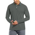 thumbnail image 1 of Fabrcox Long Sleeve Rash Guard Men Upf 50+ Ice Silk Lapel Button Up Sun Protection Shirts for Men Camping Swim Shirt Men with Thumb Holes, 1 of 7
