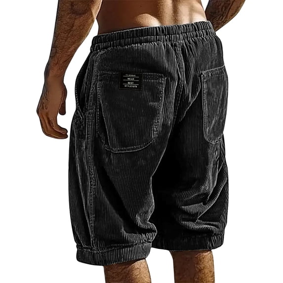 Fabrcox M-5XL Corduroy Shorts Men Big and Tall Mens Casual Shorts Beach Work Outdoor Mens Gym Shorts with Multiple Pockets