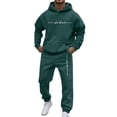 thumbnail image 1 of Fabrcox M-5XL Mens 2 Piece Sweatsuit Fleece Lined Hoodie and Sweatpants Set Causal Athletic Gym Sweatshirt Joggers Track Suits for Men Set Green 4XL, 1 of 7