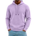 thumbnail image 1 of Fabrcox Man Hoodie with Kangaroo Pocket Long Sleeve Hooded Sweatshirts for Men Solid Color Oversized Fall Winter Athletic Fleece Men Hoodies Pullover Purple XL, 1 of 5