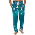 thumbnail image 1 of Fabrcox Man Pajama Pants Wide Leg Mens Christmas Pajama Pants Christmas Xmas Printed Soft and Comfortable Lounge Pants Cyan XL, 1 of 5