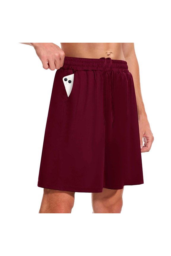 Men Athletic Shorts Quick-Drying Lightweight Basic Mens Sport Shorts Cycling Workout Running Men Short with Pocket