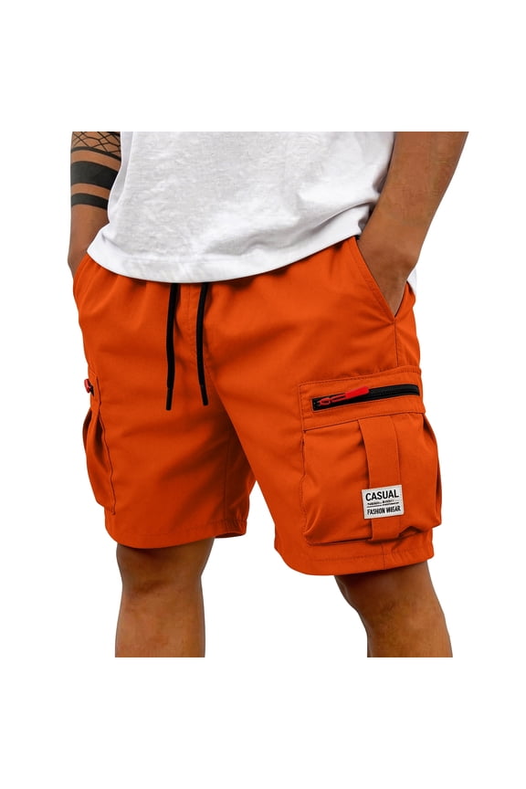 Men Cargo Short Elastic Waist Men Bermuda Shorts Big and Tall Baggy Breathable Gym Fishing Camping Gym Shorts Men with Pockets XXL