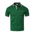 thumbnail image 1 of Fabrcox Men Polo Shirts Short Sleeve Collared Button Up Golf Shirts Men Color Block Athletic Shirts for Men Big and Tall with Pocket, 1 of 6