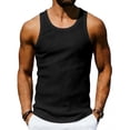thumbnail image 1 of Fabrcox Men Tank Tops Quick Dry Crew Neck Men's Sleeveless Shirts Big and Tall Fitted Ribbed Gym Fishing Muscle Shirt Black XL, 1 of 7