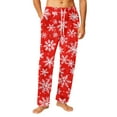 thumbnail image 1 of Fabrcox Men's Big and Tall Pajama Pants Elastic Waist Wide Leg Pj Pants Christmas Snowman Printed Soft and Comfortable Christmas Lounge Pants Deep Red XL, 1 of 5