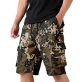 thumbnail image 1 of Fabrcox Men's Camo Cargo Shorts Elastic Waist Bermuda Shorts for Men Breathable Summer Outdoor Athletic Men’s Basketball Shorts with Pockets Brown XL, 1 of 4