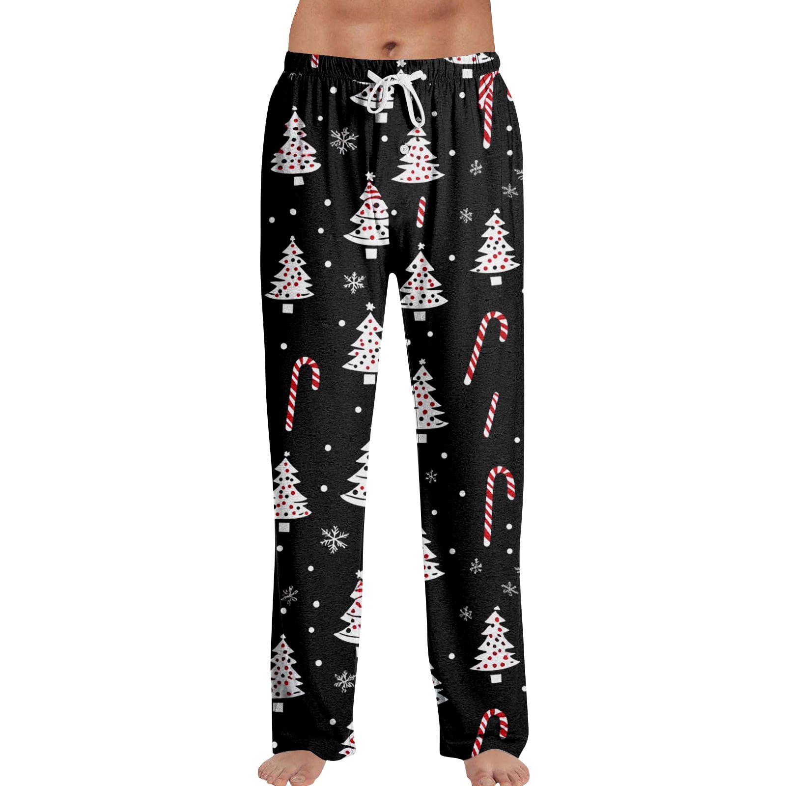 Fabrcox Men's Christmas Pajama Pants Loose Fit Elastic Waist Drawstring ...