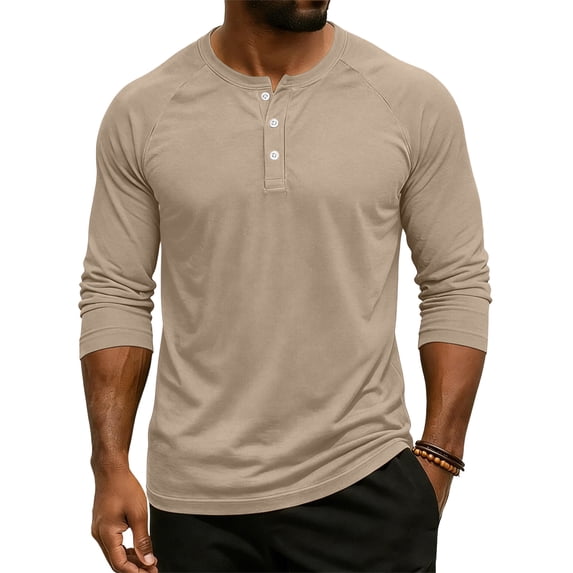 Fabrcox Men's Henley Shirt Raglan V Neck Men's 3/4 Sleeve T-Shirts Solid Color Jersey Gym Athletic Casual Basic Pullover Shirt XXL
