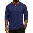thumbnail image 1 of Fabrcox Men's Henley Shirts Raglan V Neck 3/4 Sleeve for Men Solid Color Jersey Workout Sports Casual Basic Pullover Shirt L, 1 of 7