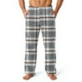 thumbnail image 1 of Fabrcox Men's Pajama Pants S-3xl Plaid Flannel Pj Pants Winter Warm Straight Leg Sleep Lounge Pants Khaki M, 1 of 5
