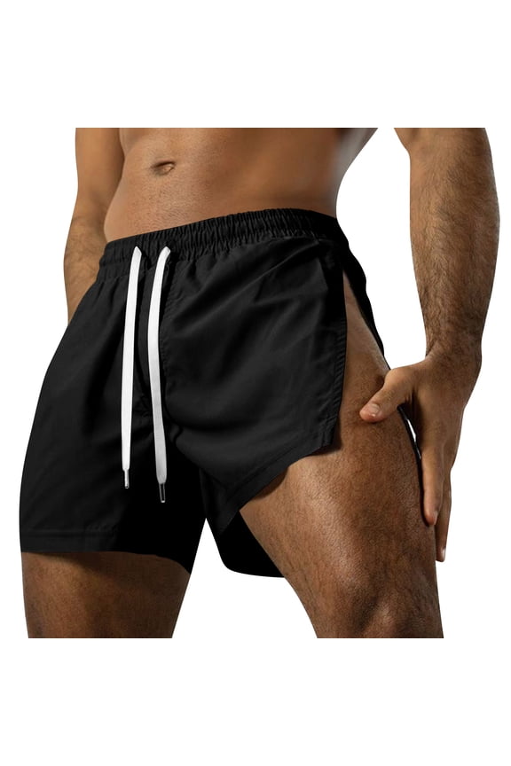 Mens 3 Inch Breathable Running Shorts Quick Dry Lightweight Gym Shorts with Side Split Drawstring Athletic Training Shorts