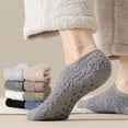 thumbnail image 1 of Fabrcox Mens Fuzzy Slipper Socks, Non Slip Grippy Cozy Fluffy Winter House Socks, Soft Warm Plush Indoor Socks for Home Sleep, Holiday Gift for Men (Blue), 1 of 7