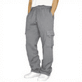 thumbnail image 1 of Fabrcox Mens Grey Cargo Pants Drawstring Elastic Waist Cargo Sweatpants with Pockets Casual Lightweight Fall Spring Joggers Light Gray XL, 1 of 4