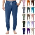 thumbnail image 1 of Fabrcox Mens Pajamas Bottoms Slim Fit Drawstring Baggy Lounge Bottoms with Pockets Casual Loose Comfy Home Soft Sleepwear, Dark Green L, 1 of 6