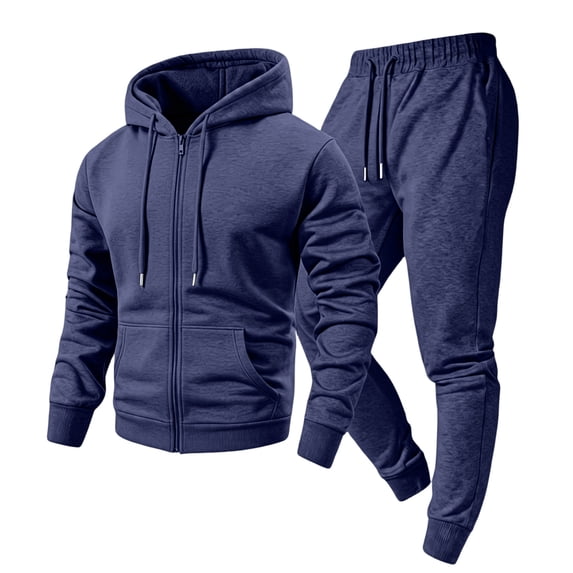 Fabrcox Mens Sweatsuit Fleece Full Zip Hoodie and Sweatpants Set Sports Athletic Jacket Jogging Warm Up Fall Winter Mens Track Suit 2 Piece