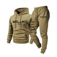 thumbnail image 1 of Fabrcox Mens Sweatsuits 2 Piece Set Fleece Long Sleeve Hoodie Sweatshirt Joggers Sweatpants Set Winter Warm Athletic Track Suits Mens Khaki XL, 1 of 3