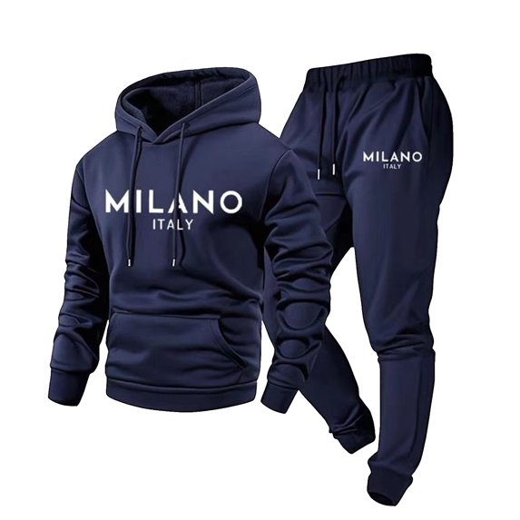 Fabrcox Mens Two Piece Sweatsuit Fleece Long Sleeve Hoodie Sweatshirt Sweatpants Joggers Set Winter Warm Athletic Mens Track Suit XXL